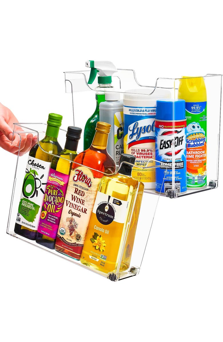 SORBUS Set of 2 Wheeled Organizer, Main, color, Clear