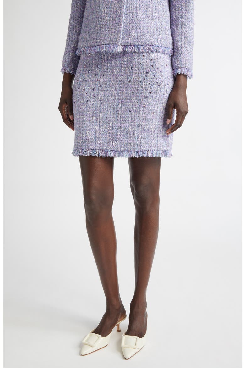 Darcy Monroe Tweed Skirt, Main, color, LIGHT VIOLET/ BLUE LAGOON