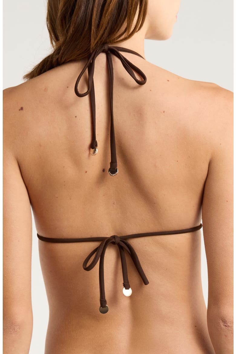 Nikoleta Metallic Print Mesh Triangle Bikini Top, Alternate, color, BEACH BROWN ZEBRA