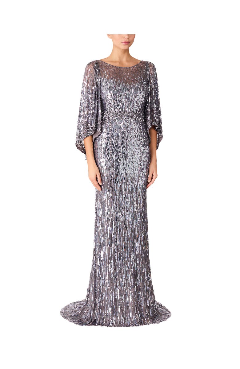 Jenny Packham Ines Sequin-Embellished Dress, Alternate, color, Granite