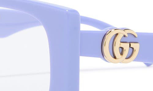 Gucci 55mm Rectangular Sunglasses In Purple