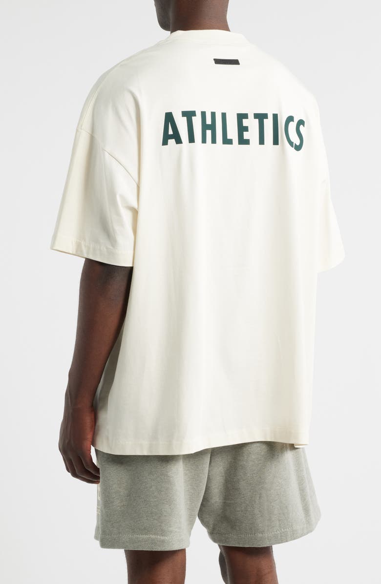 Fear of God Essentials MLB Athletics '90s Fit Cotton Graphic T-Shirt, Alternate, color, Cream White