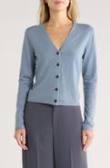 Vince Slim Button Front Wool Bend Cardigan