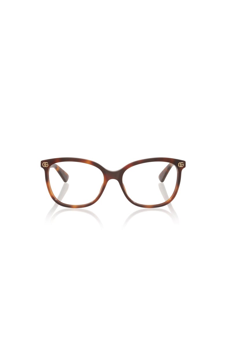 Gucci 54mm Rectangle optical glasses, Alternate, color, Tortoise