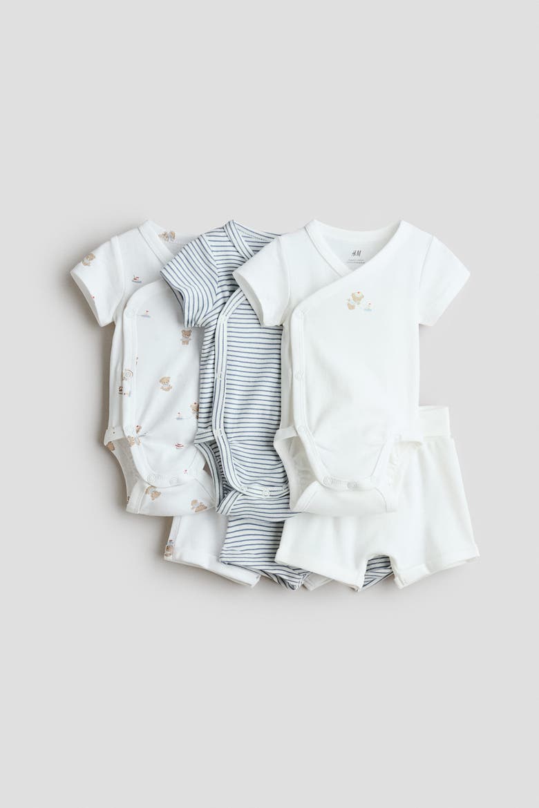 6-piece jersey set, Main, color, White/teddy bear