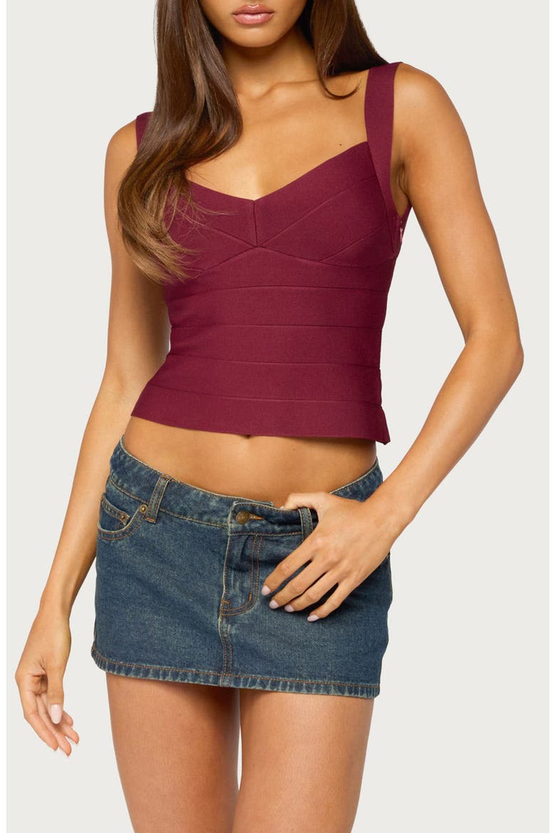 Ianthe Bandage Knit Top, Main, color, WINE