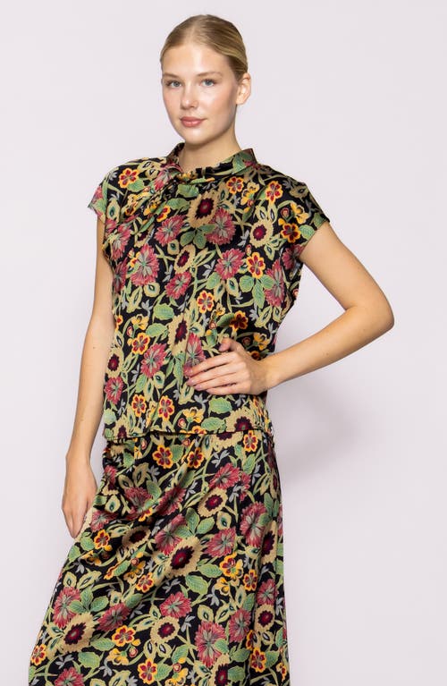 Melloday Twist Detail Cap Sleeve Top In Multi