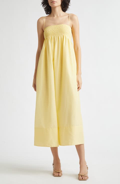 Tie Front Cotton & Silk Maxi Sundress