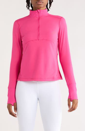 Apana Meridian Midweight Half Zip Sweatshirt In Pink