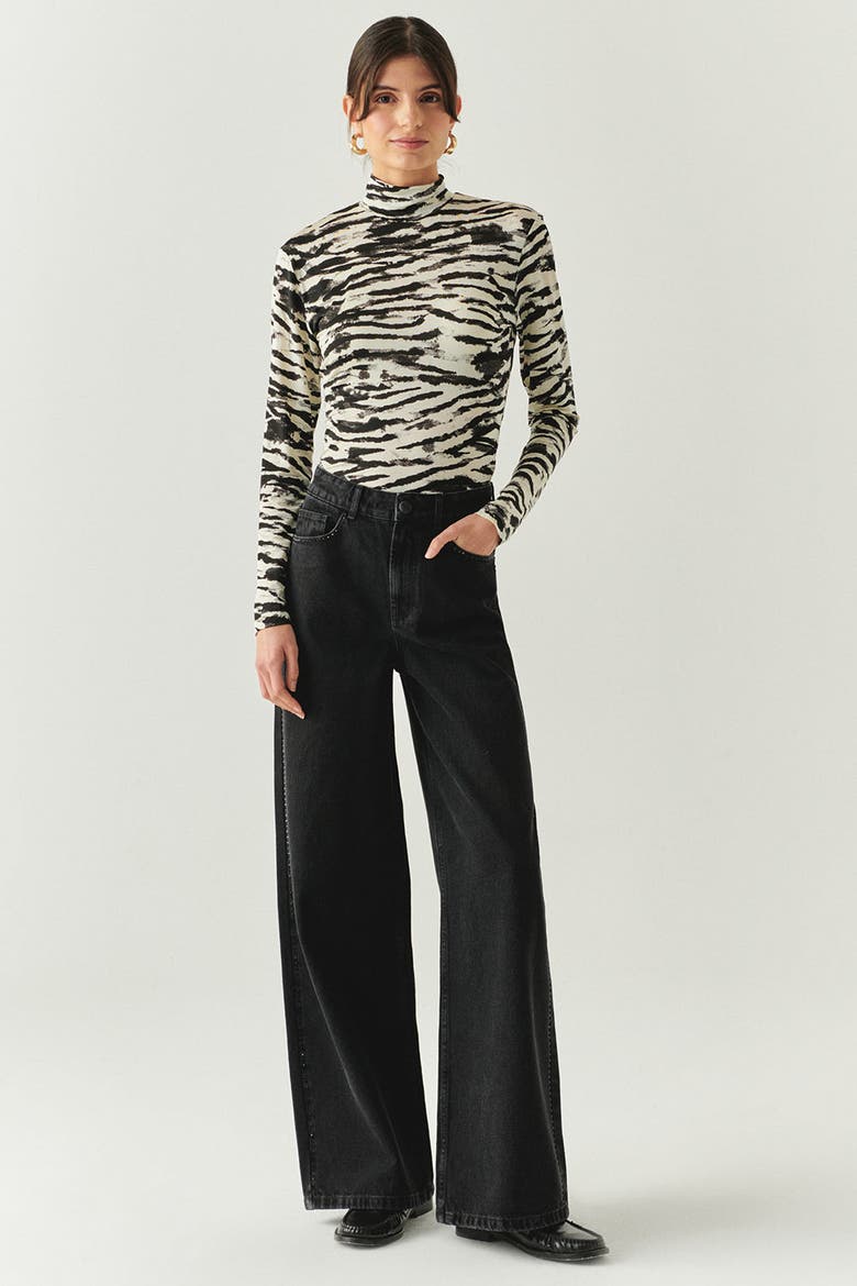 Laylani Zebra Print Top, Alternate, color, BLACK-BEIGE