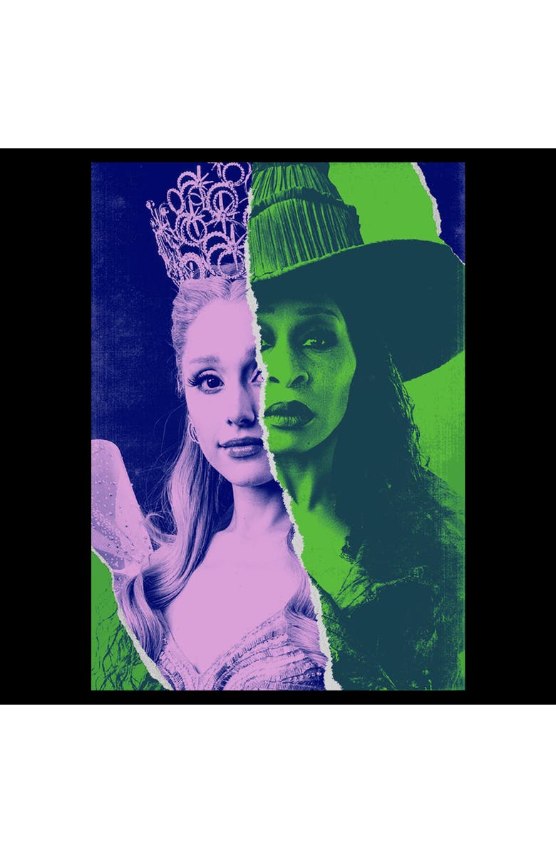 Wicked: For Good Boy's Wicked For Good Glinda and Elphaba Tonal Poster  Graphic T-Shirt, Alternate, color, Black