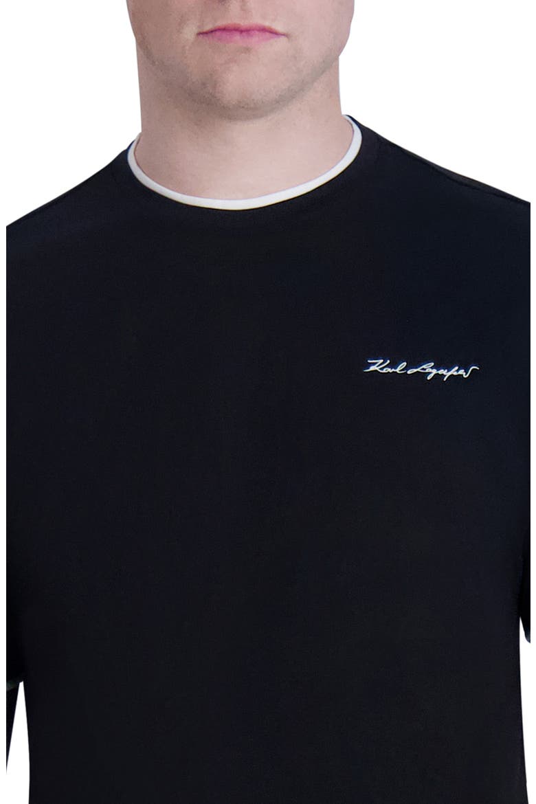 Tipped Cotton T-Shirt, Alternate, color, BLACK