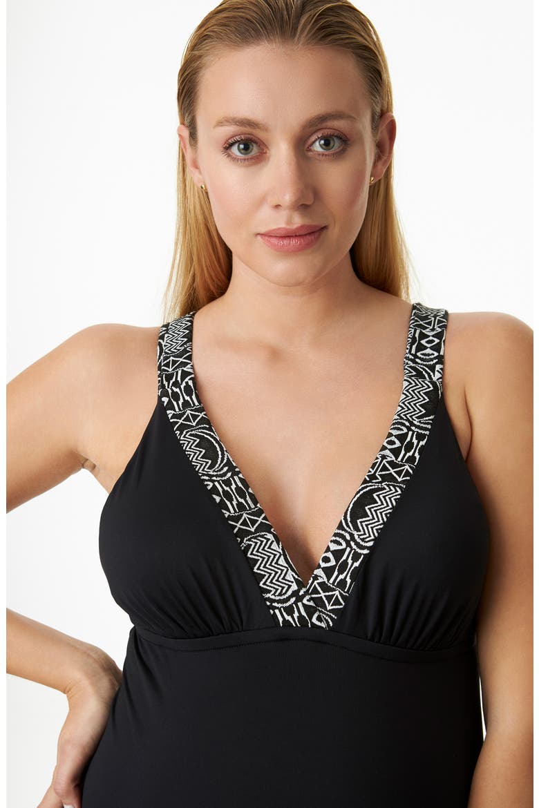 One-Piece Maternity Swimsuit, Alternate, color, BLACK