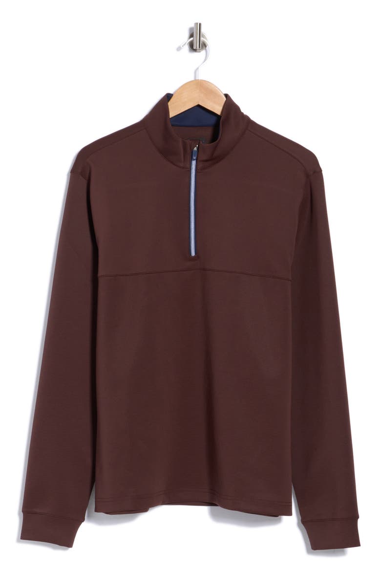 Captains Quarter Zip Pullover, Main, color, SEAL BROWN