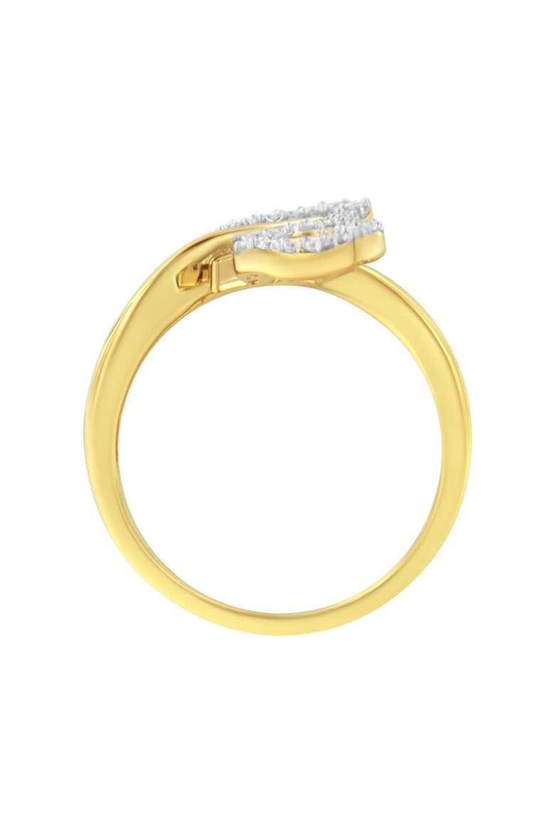 10K Yellow Gold 3/8 Cttw Diamond Leaf Cocktail Ring, Alternate, color, Yellow Gold