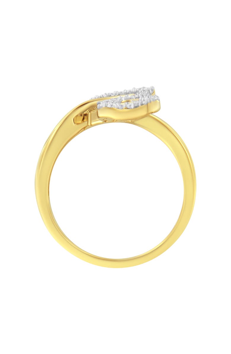 Haus of Brilliance 10K Yellow Gold 3/8 Cttw Diamond Leaf Cocktail Ring, Alternate, color, Yellow Gold