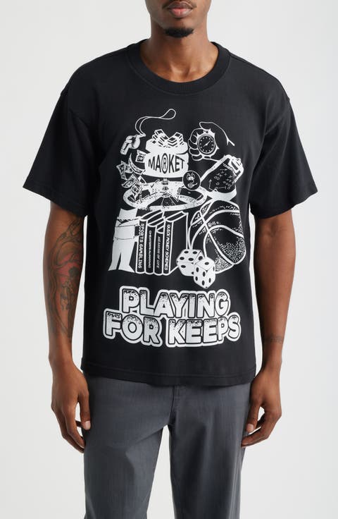 Playing For Keeps Cotton Graphic T-Shirt