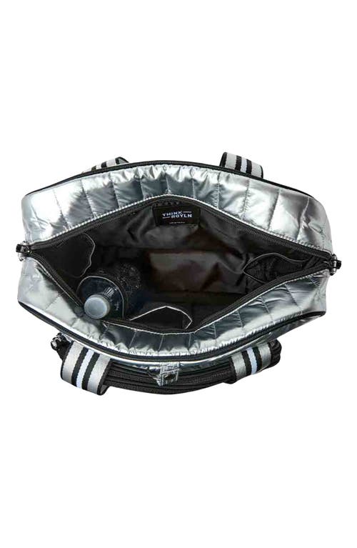 Think Royln Sporty Quilted Pickleball Bag In Pearl Silver