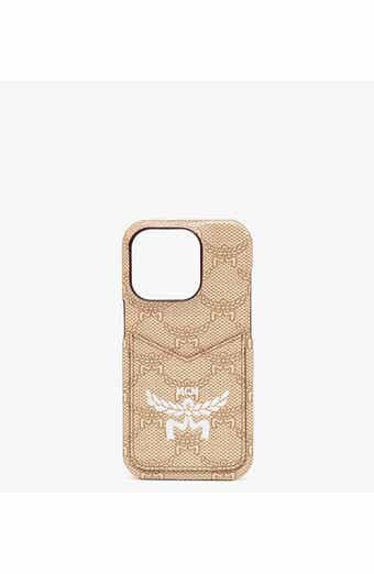 MCM iPhone 15 Pro Max Case w/ AirPods Pro Charm in Maxi MCM iPhone 15 Pro Max Case w/ AirPods Pro Charm in Maxi