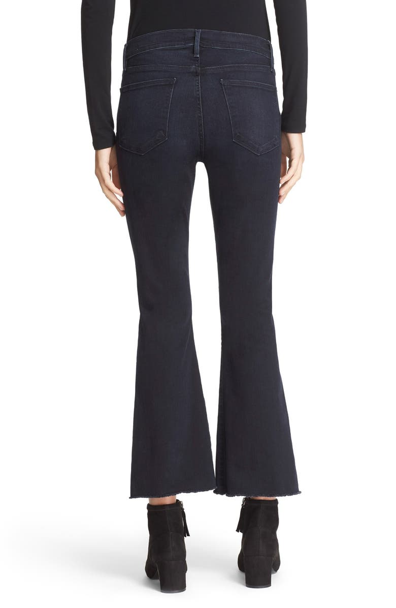 FRAME 'Le High Flare' Raw Edge High Rise Crop Jeans, Alternate, color,