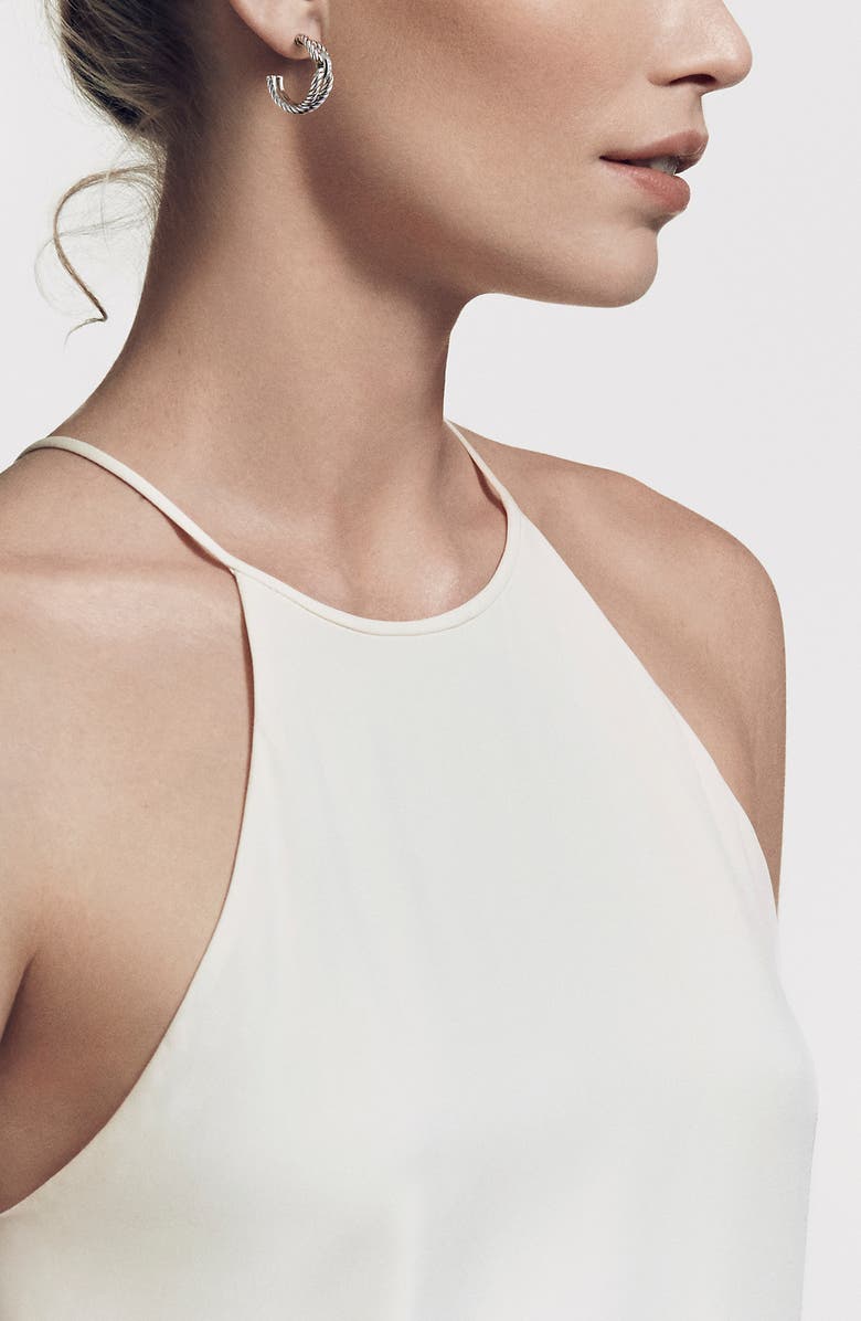 David Yurman Cable Loop Hoop Earrings with Diamonds, Alternate, color,