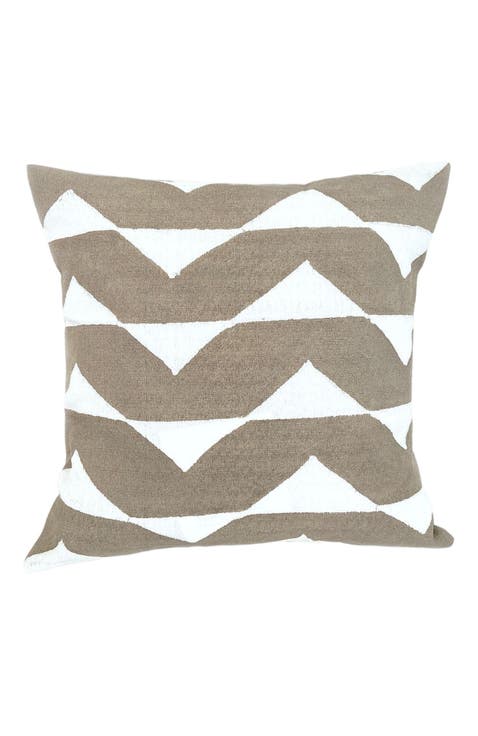 Sadza Triangles Pillow Cover - Savanna Beige 18"