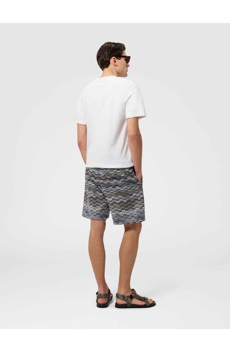 Missoni Cotton Shorts With Raschel Knit And Greek Motif, Alternate, color, Blue Multi
