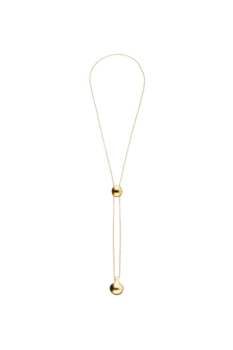 18k gold-plated necklace with height-adjustable chain with two weights, Main, color, Gold