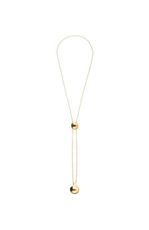 18k gold-plated necklace with height-adjustable chain with two weights
