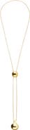 UNODE50 18k gold-plated necklace with height-adjustable chain with two weights