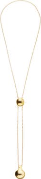 UNODE50 18k gold-plated necklace with height-adjustable chain with two weights