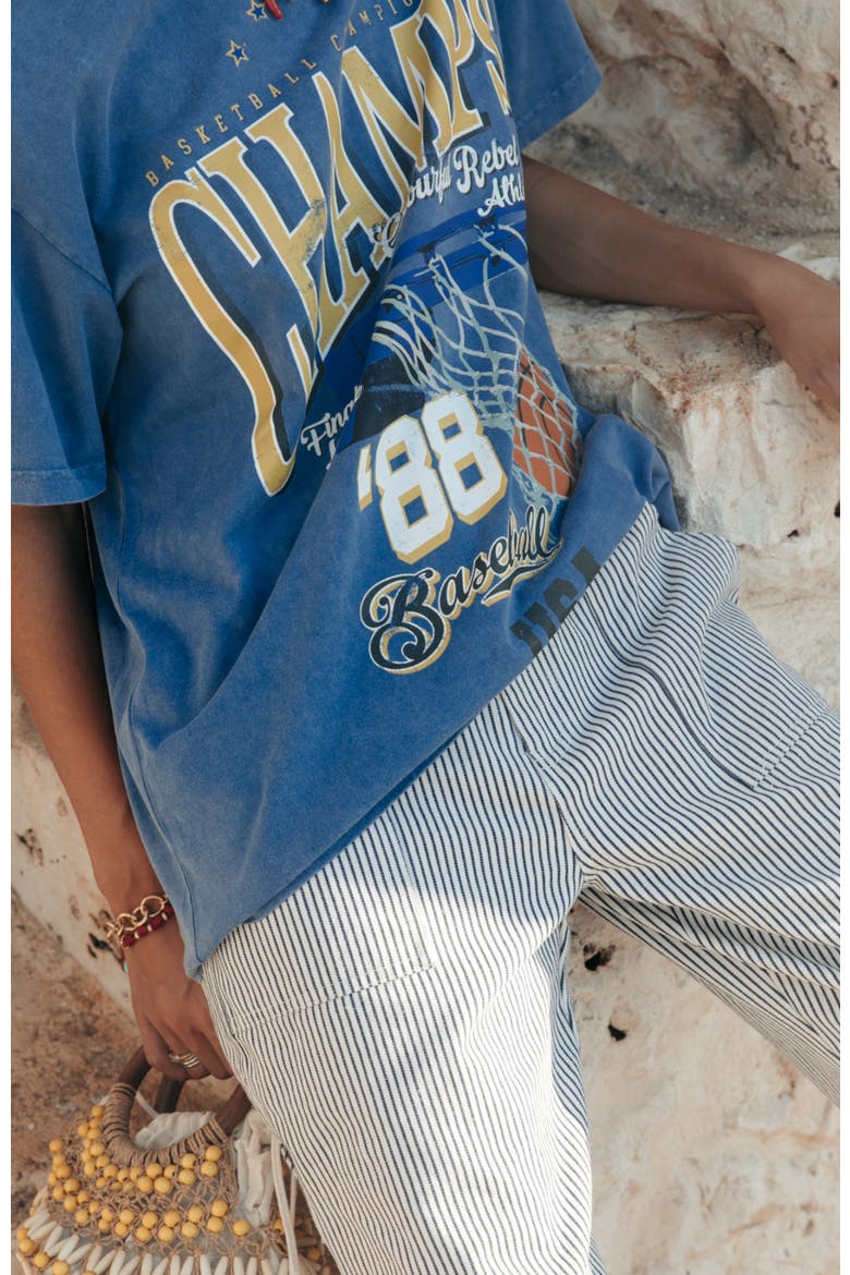 Champions Acid Wash Loosefit Tee, Alternate, color, Bright blue