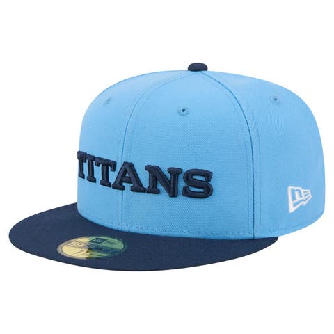 Men's New Era  Light Blue/Navy Tennessee Titans Wordmark 59FIFTY Fitted Hat