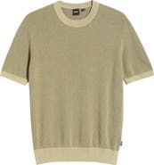 BOSS Leale Short Sleeve Cotton Crewneck Sweater