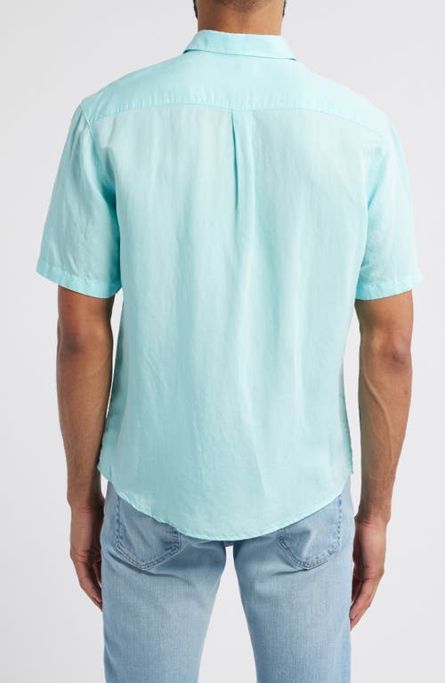 Johnnie-o Gianna Hangin' Out Short Sleeve Linen & Lyocell Button-up Shirt In Tarpon