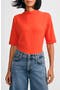 Elbow Sleeve Mock Neck Top