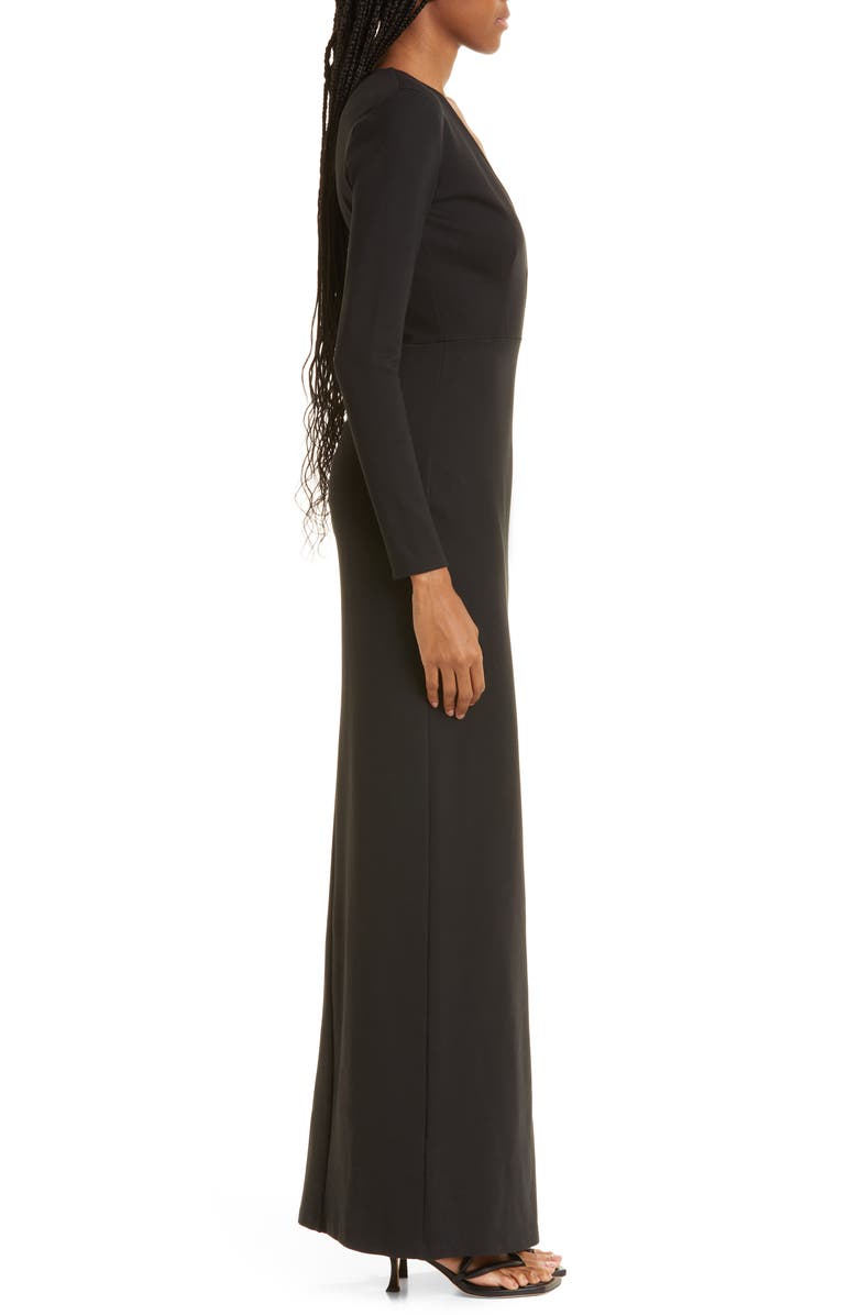 STAUD Ink Plunge Neck Long Sleeve Dress, Alternate, color, 