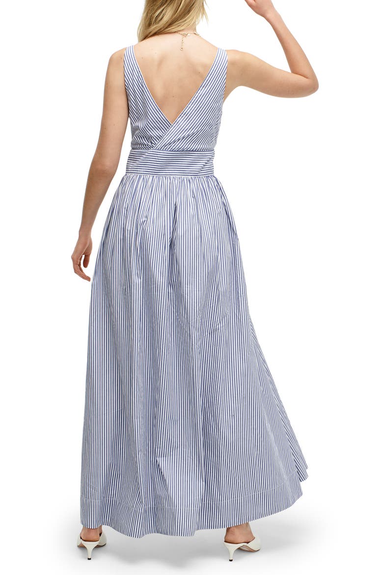 Sleeveless Cotton Poplin Floor Length Maxi Dress, Alternate, color, ROYAL IVORY