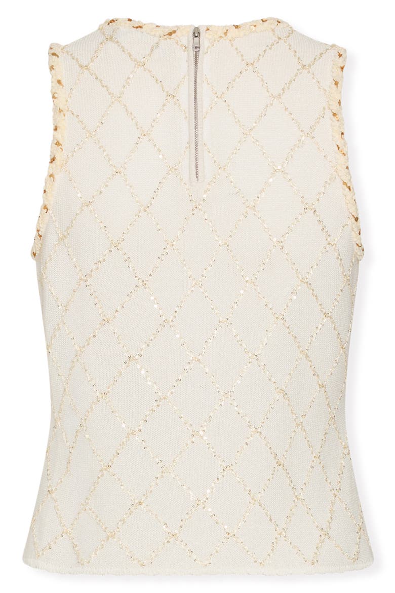 Meli Beaded Sleeveless Sweater, Alternate, color, OFF WHITE