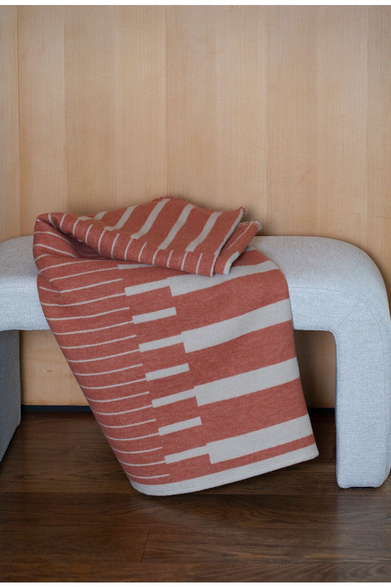 Luca Two-Tone Stripes Throw, Alternate, color, Copper