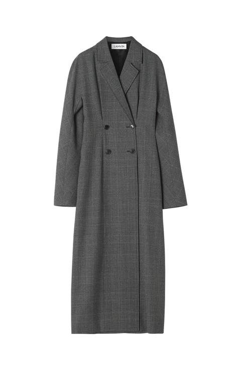 Double-Breasted Prince Of Wales Wool Dress