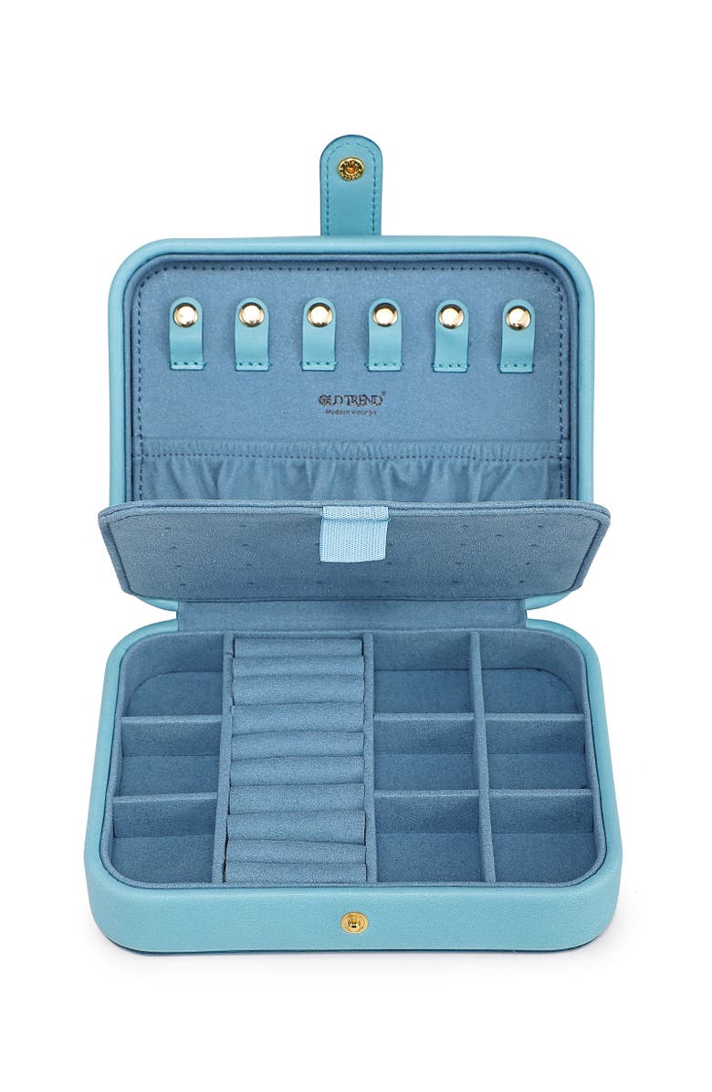 OLD TREND Rectangular Genuine Leather Jewelry Storage Box, Alternate, color, Turquoise