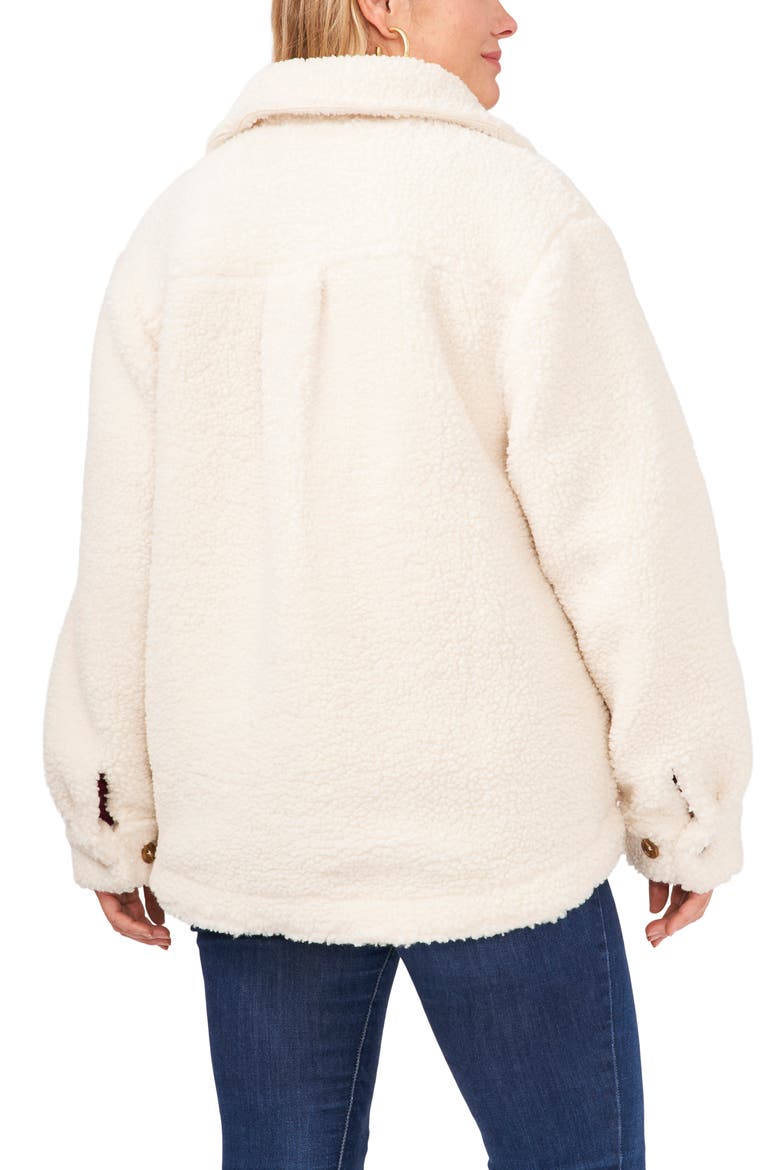 Faux Shearling Shirt Jacket, Alternate, color, VANILLA