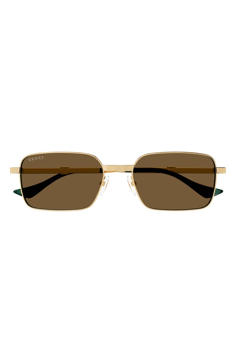 Gucci 56mm Rectangular Sunglasses, Main, color, 