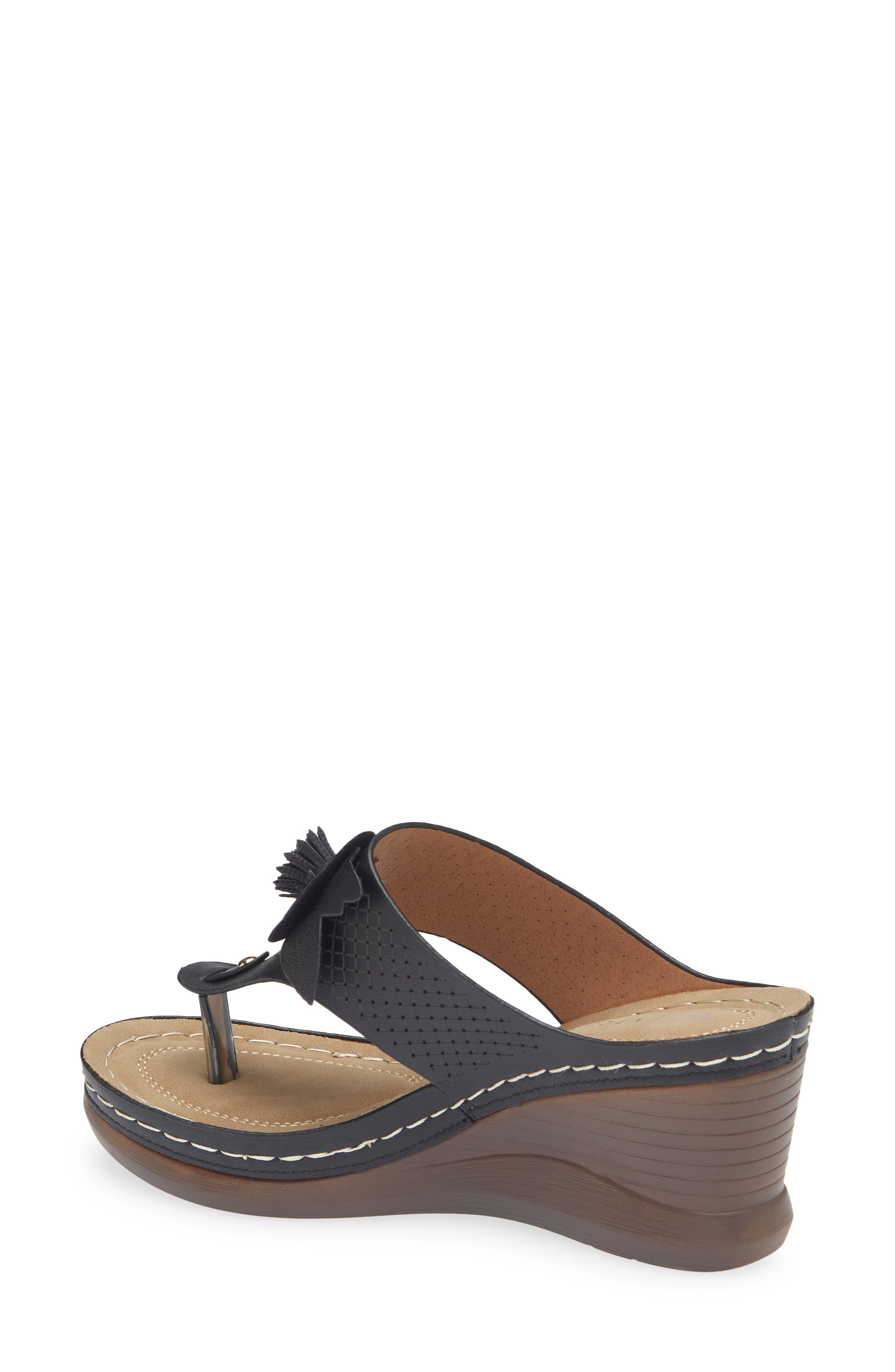 EXTREME BY EDDIE MARC Yaz Floral Appliqué T-Strap Sandal, Alternate, color, Black