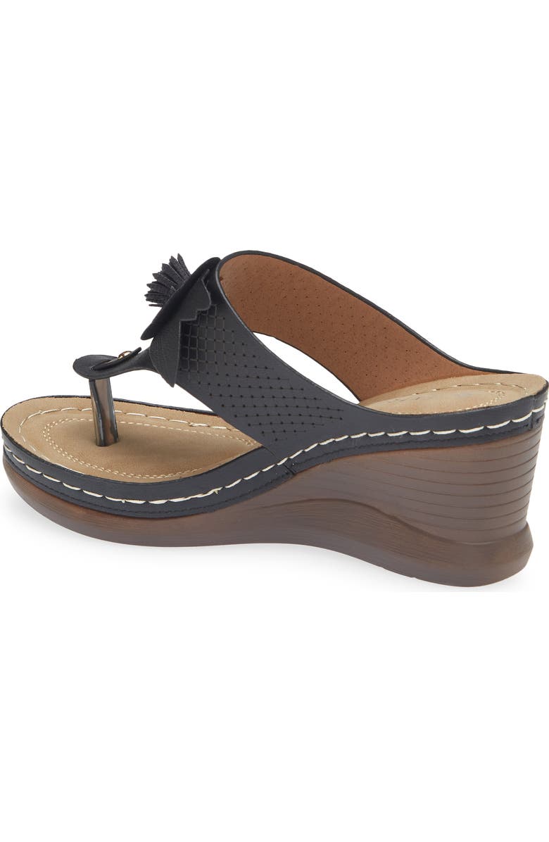 EXTREME BY EDDIE MARC Yaz Floral Appliqué T-Strap Sandal, Alternate, color, Black