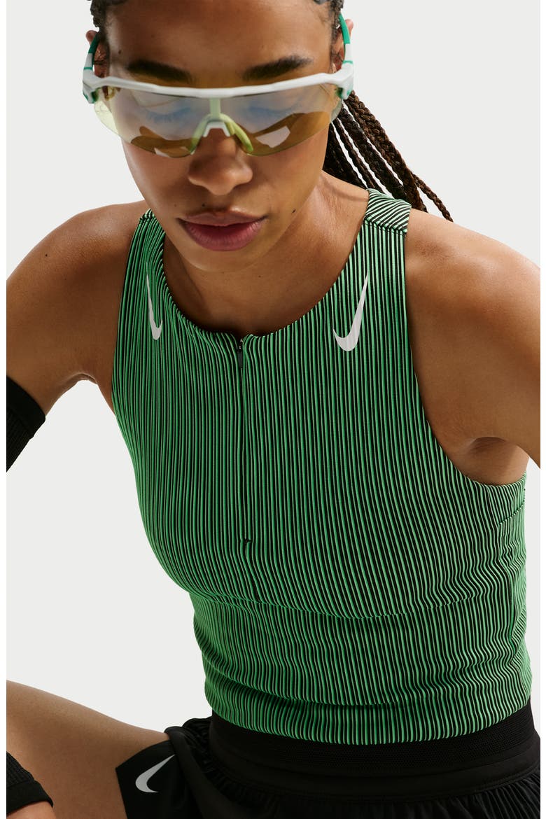 Aeroswift Dri-FIT ADV Crop Tank, Alternate, color, ILLUSION GREEN/ BLACK/ WHITE