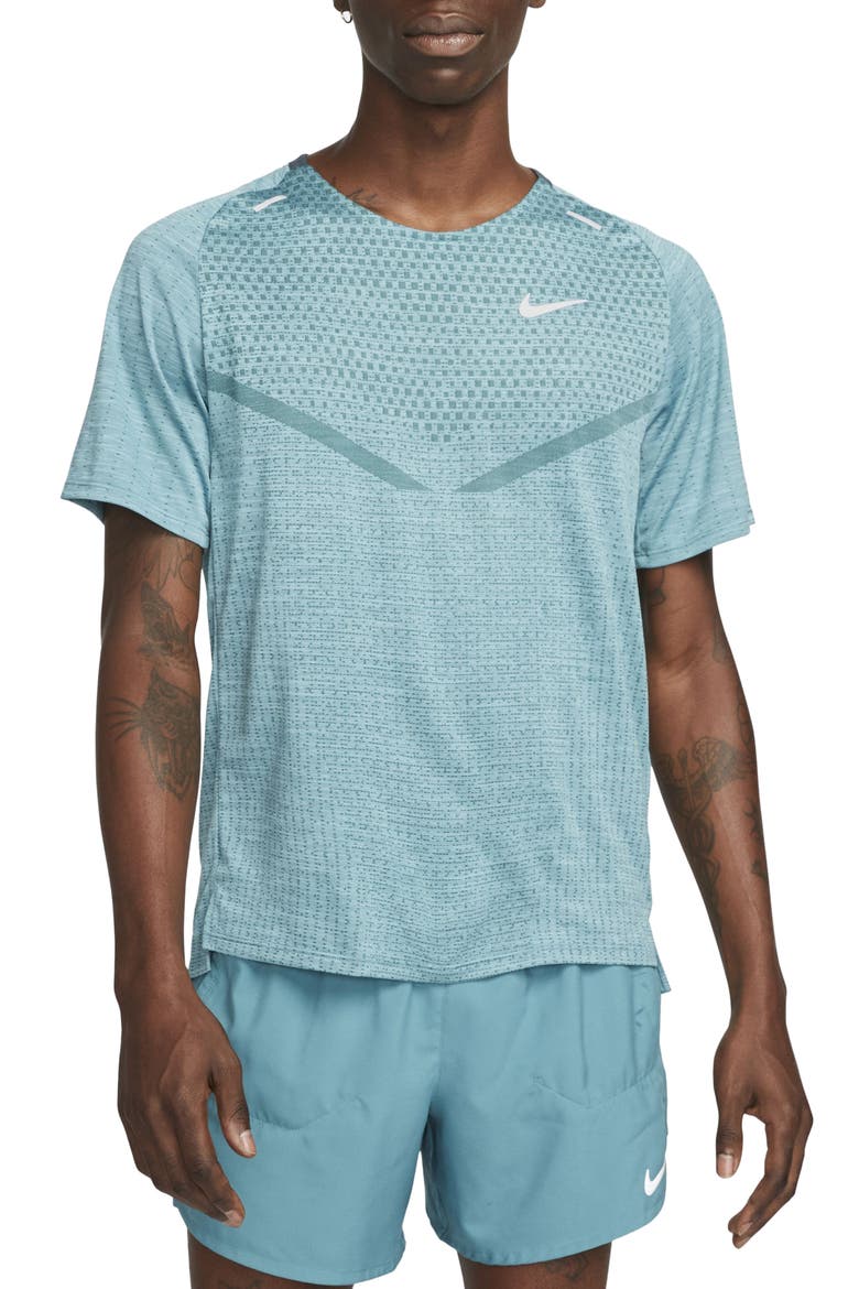 Dri-FIT Advanced TechKnit Ultra Running T-Shirt, Main, color, FADED SPRUCE/ MINERAL TEAL