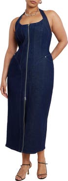 ELOQUII Denim Corset Dress