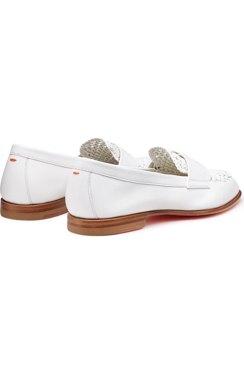 Santoni Women's Leather Penny Loafer, Alternate, color, White